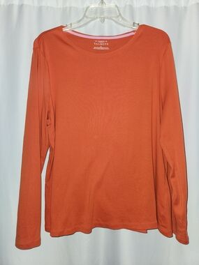 Talbots Orange Long Sleeve Crewneck  Size  XL #business casual #party #festive